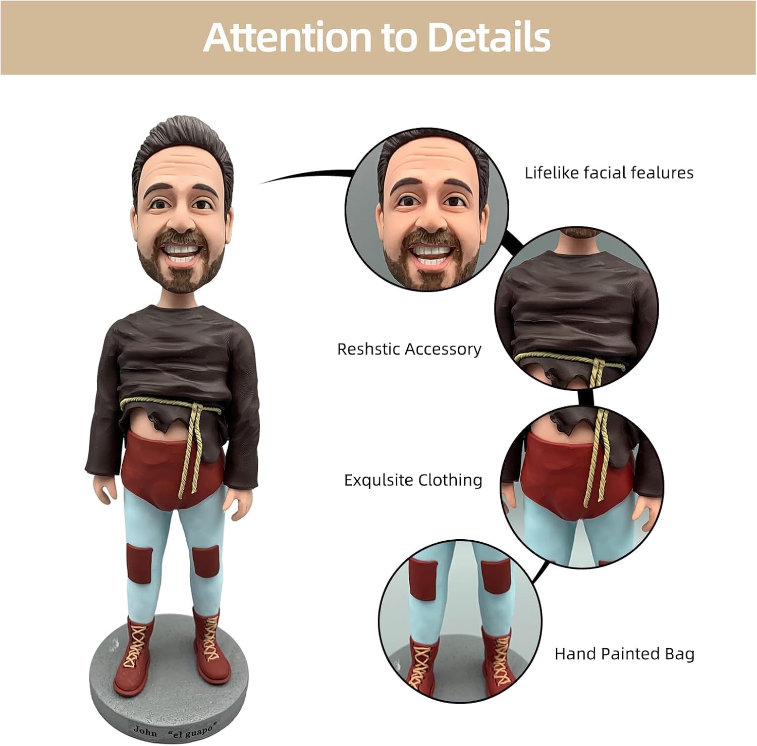 Bobblehead elettrico personalizzato da foto - Miglior papà personalizzato, statuetta lavoratore fatta a mano con elmetto rigido e strumenti