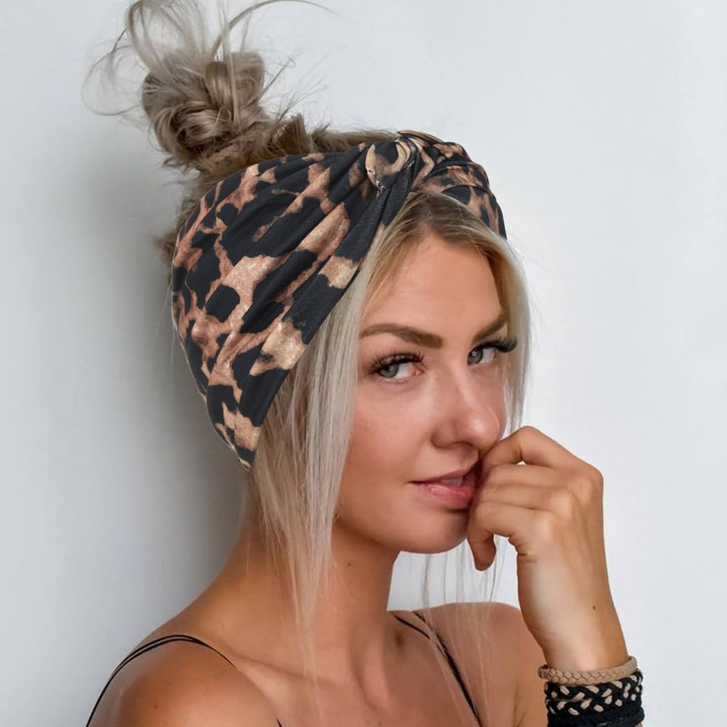 Amazon.com : Fashband Leopard Headband Boho Extra Wide Hair  display picture 1