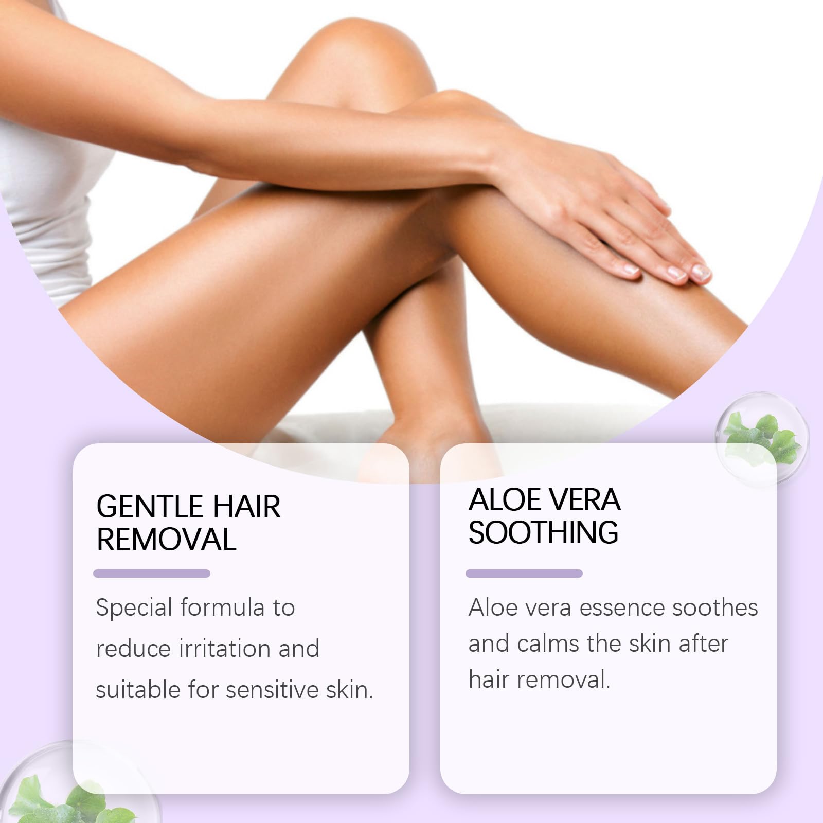 Crema per la depilazione del corpo, formula delicata per la pelle, depilazione indolore con applicatore a spatola, unisex per rimuovere viso e corpo, aloe vera, depilazione rapida (7 pezzi)