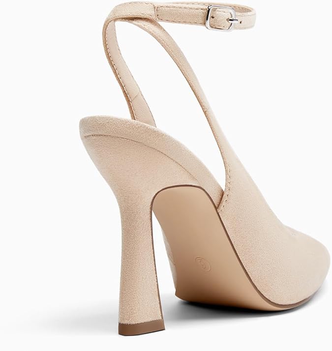 Coutgo Women's High Heels Closed Toe Ankle Strap Pumps
