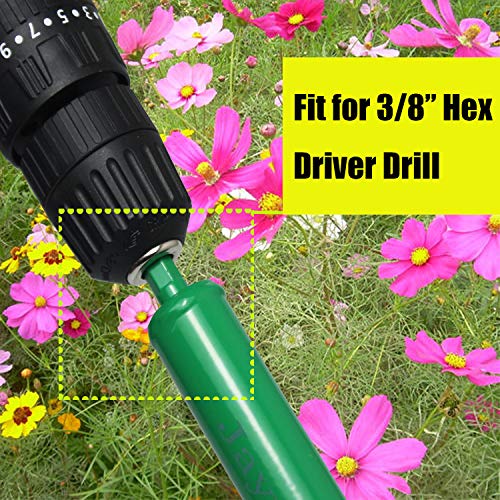 Jayzod 3.5"x16" Drill Auger,Auger Drill Bit for Planting Garden Auger Spiral Drill Bit,Bulb & Bedding Plant Augers,Plants Drill bit for 3/8” Hex Drive Drill,Green