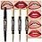 evpct 3Pcs Red Velvet Matte Lip Liner and Lipstick Combo Set Kit for Women, Dark Light Bright Ruby British Red Magic 24 Hours Lipstick and Lip Liner Makeup Set Stain Long Lasting Waterproof labial