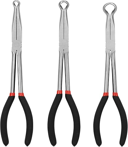 Mayouko Juego de 3 alicates de agarre de manguera de 11 pulgadas de largo alcance, 516 pulgadas, 12 pulgada, 34 pulgadas, kit de alicates de agarre
