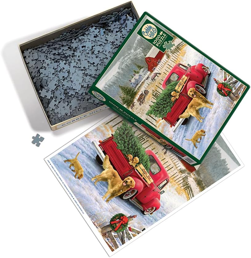 Miniatura 2 de Cobble Hill - Rompecabezas de 1000 piezas, Navidad en la granja, póster de muestra incluido