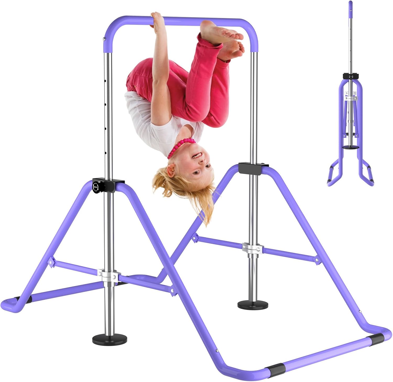 Kids adjustable gymnastics bar for home use
