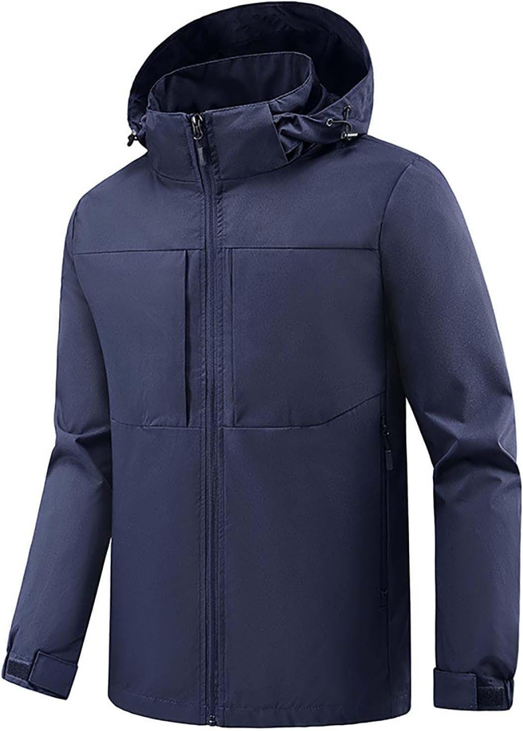 Men's Full Zip Hooded Jacket Casual Long Sleeve Outdoor Shell Coat