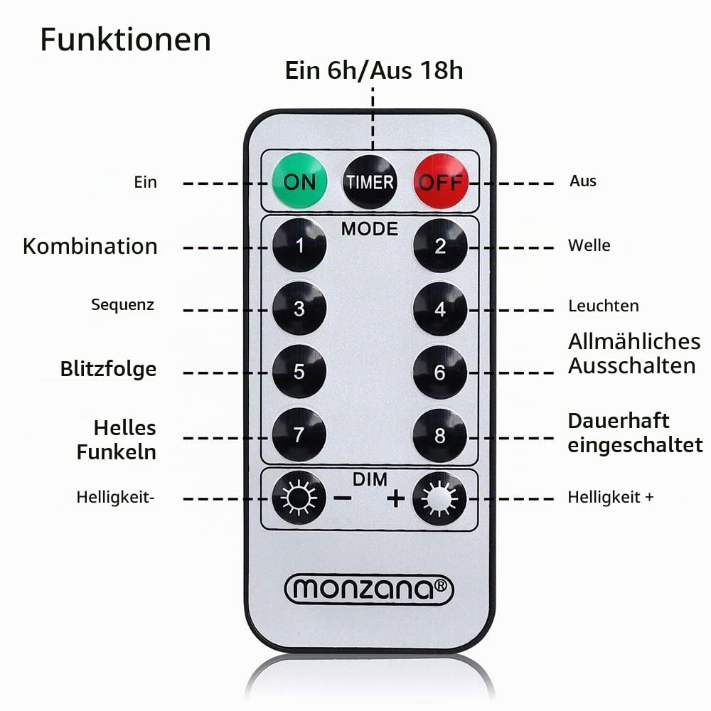 Monzana® Lichterkette 600 LED 20m Fernbedienung 8 Leuchtmodi IP44 Innen Außen Regenlichterkette Lichtervorhang Eisregen kaltweiß Weihnachtsbeleuchtung