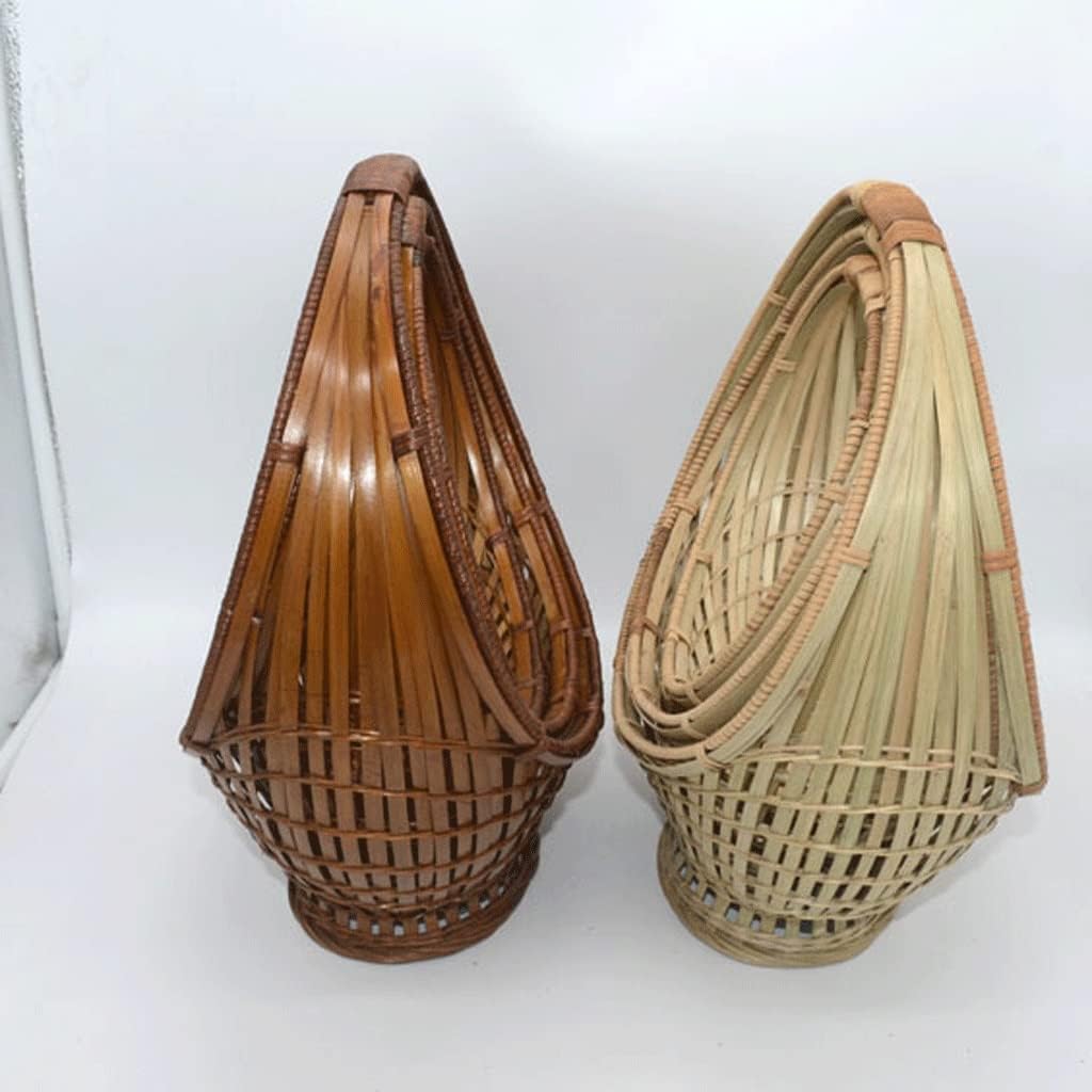 Portable Flower Basket Rattan Hand-woven Flower Arrangement Rose Flowers Dried Flowers Flower Girl Wedding(D)