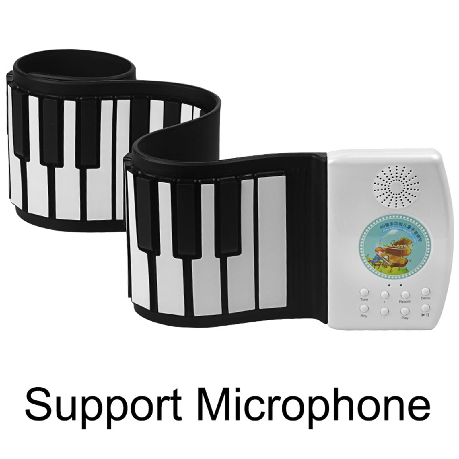Tastiera Digitale Per Principianti Pianoforte A Mano Con 49 Tasti E Altoparlante Pianoforte Elettronico Portatile Pieghevole Per Principianti Per Esercitarsi(Black)