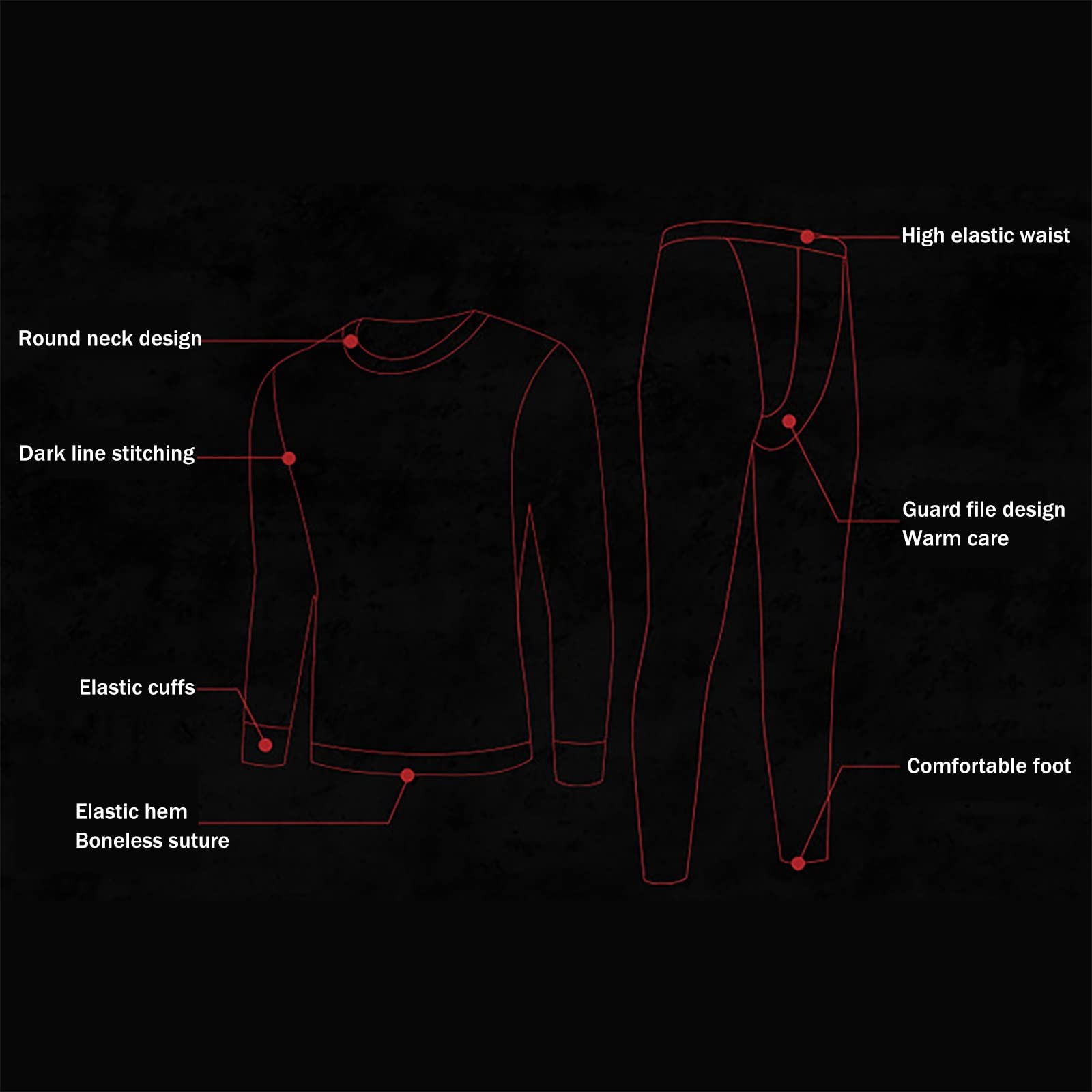 Ropa Interior Térmica Hombre Invierno Transpirable Conjunto Térmico de 2 Piezas Camiseta Térmica Hombres Manga Larga Pantalones Largos, Funcional Conjuntos Térmica
