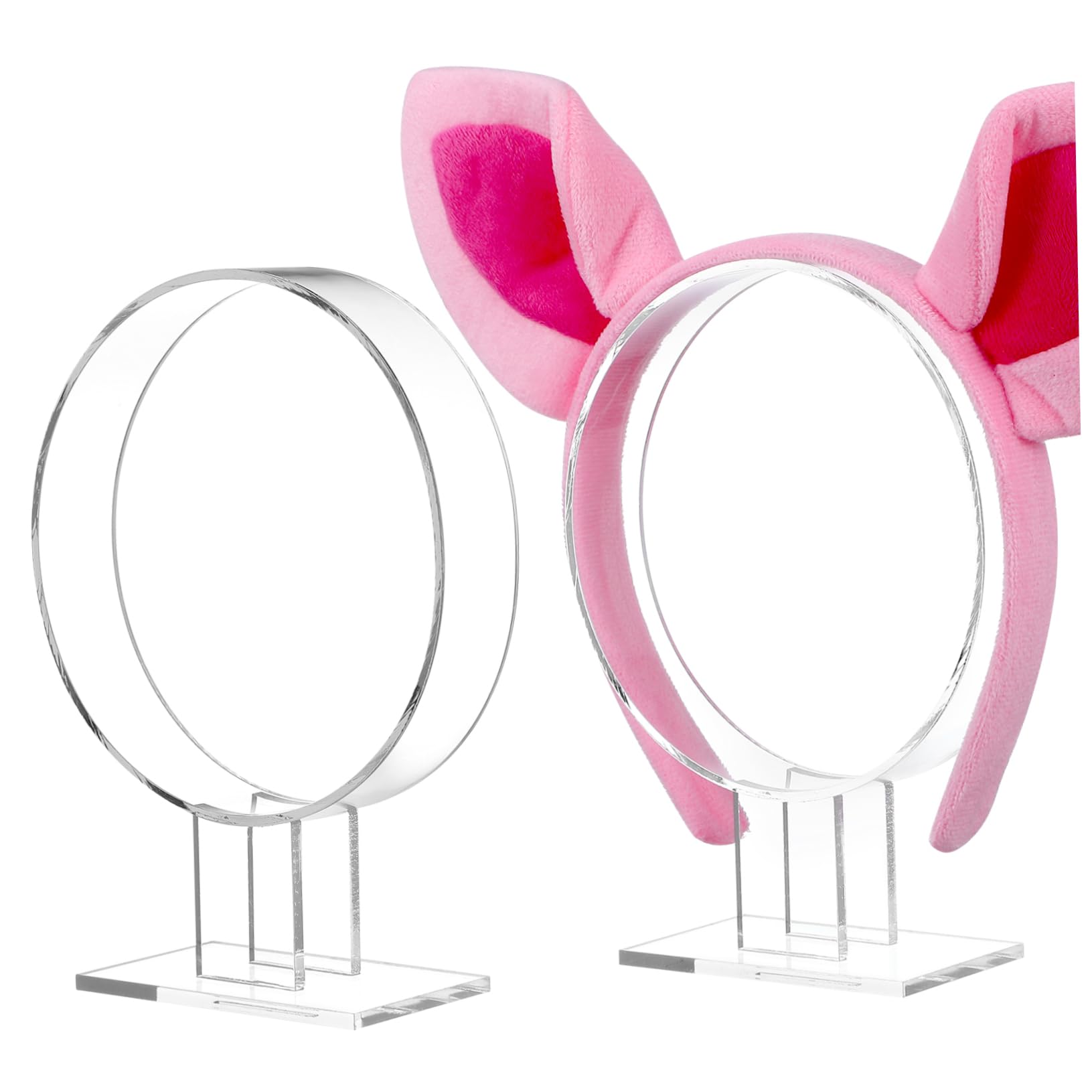 PLAFOPE 4-Pack Acrylic Headband Display Stands | Hair Hoop & Hairpiece Organizer Rack - View #12