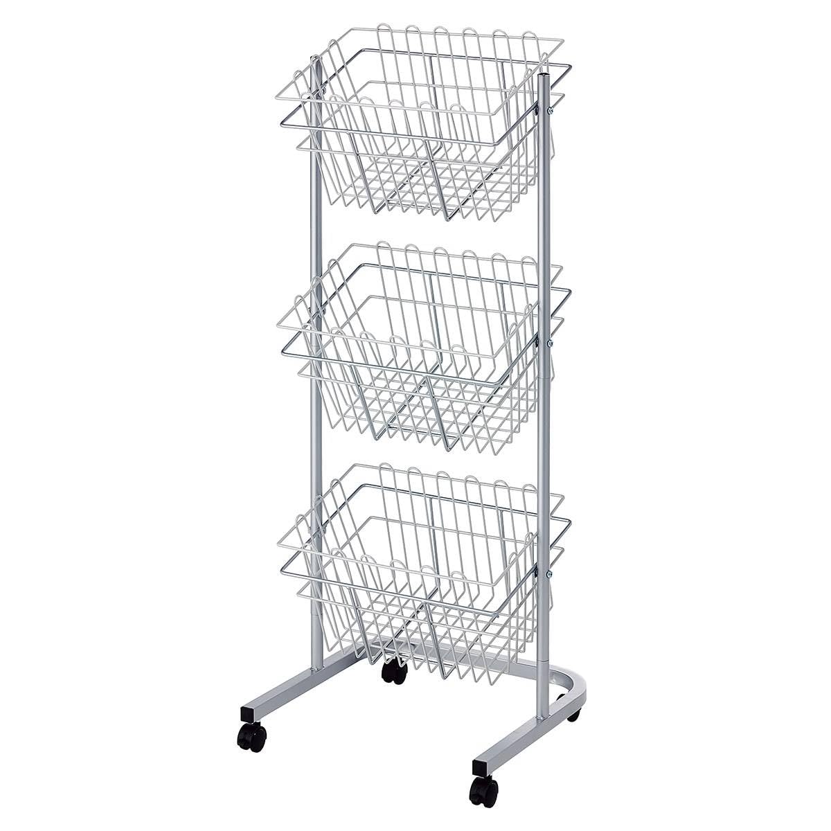 Amazon.co.jp: 3段投げ込みバスケット 角型 幅49×奥行45×高さ121cm 1台