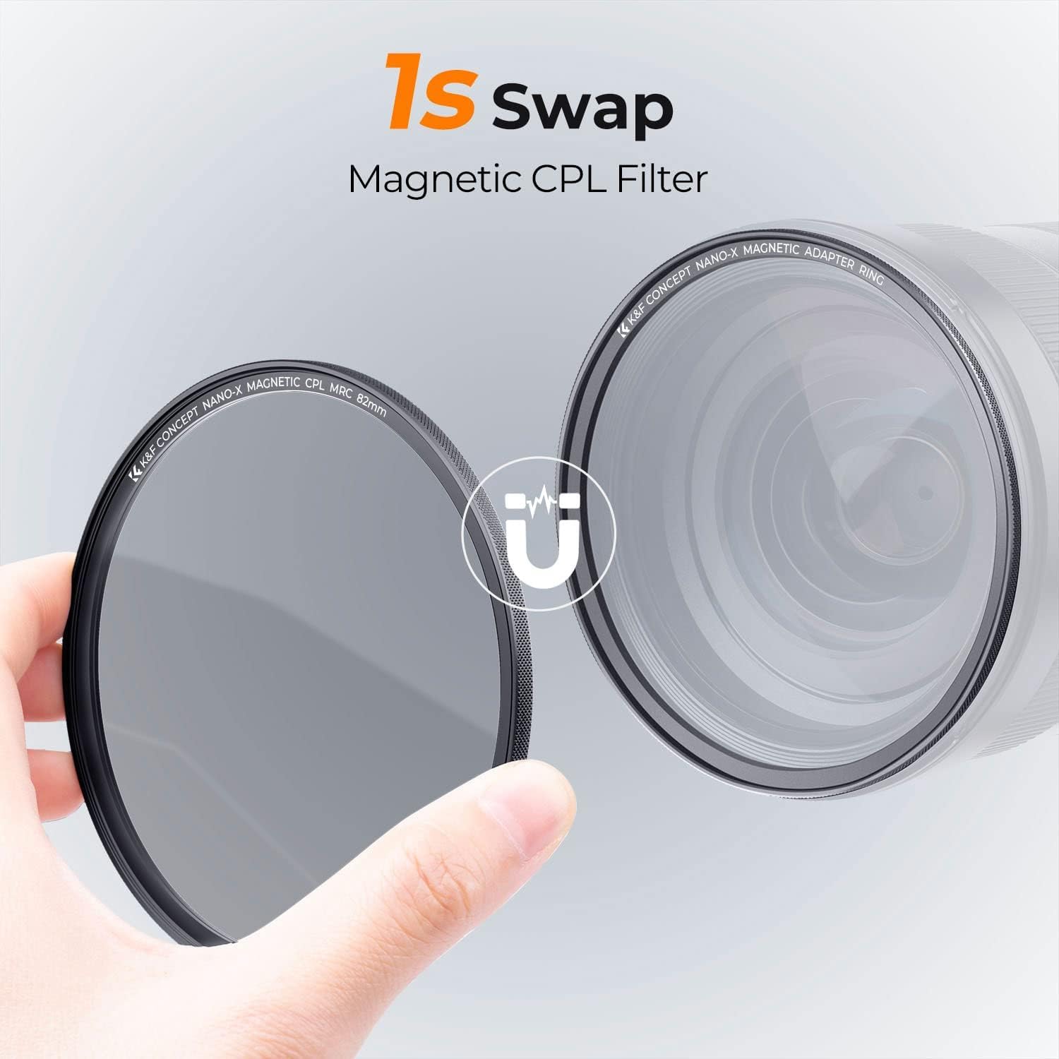 K&F CONCEPT 67mm Magnetic Filter Set System Quick Swap System V1 | MCUV+CPL+ND1000 mit Objektivadapter und Filtertasche,Optisches Glas,Nano-Beschichtung,Nano-Xcel,FU701