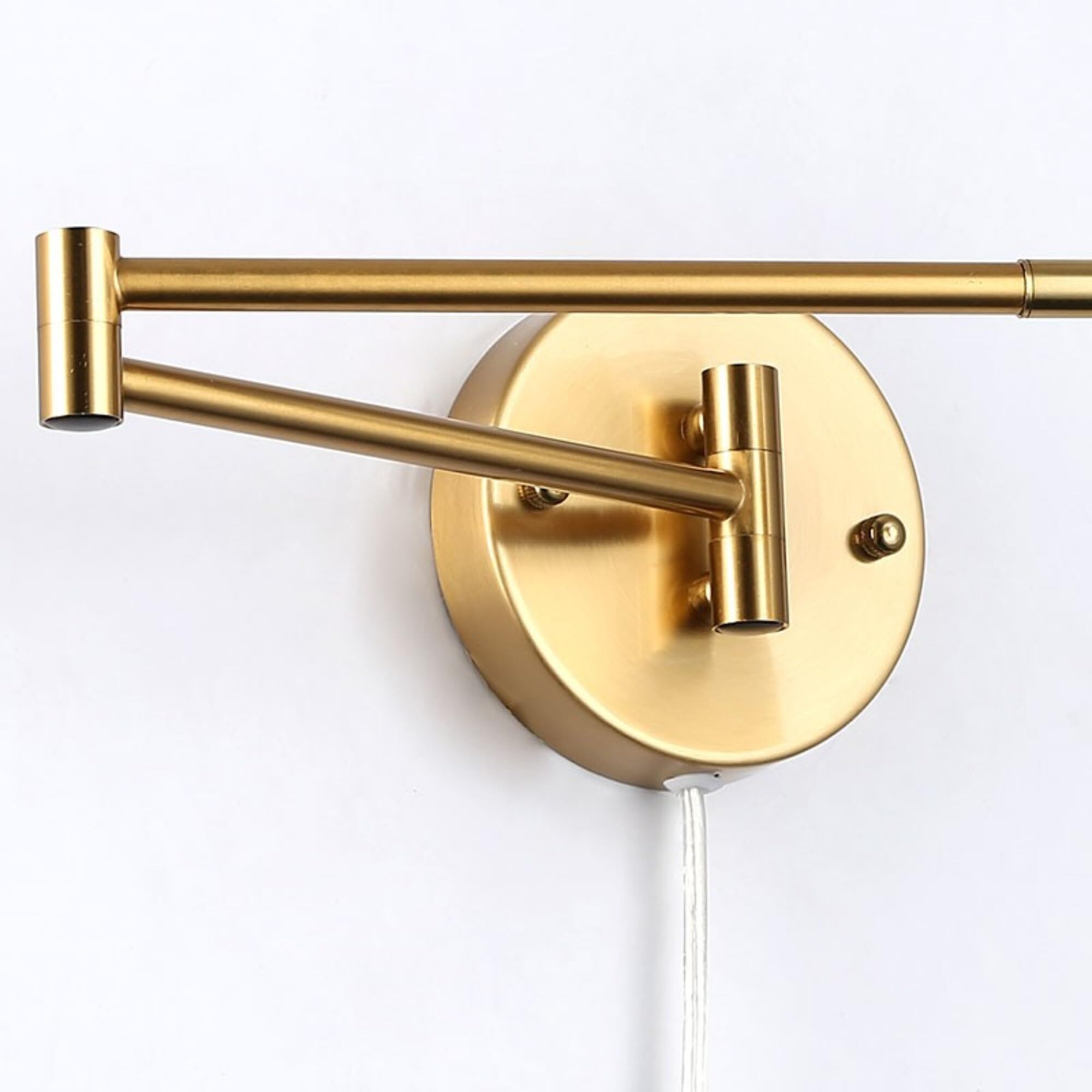 BARCELONA LED aplique de pared con brazo articulado, lámpara de pared dorado cobre estilo vintage industrial, metálico hierro, con cable, enchufe e interruptor, iluminación ajustable