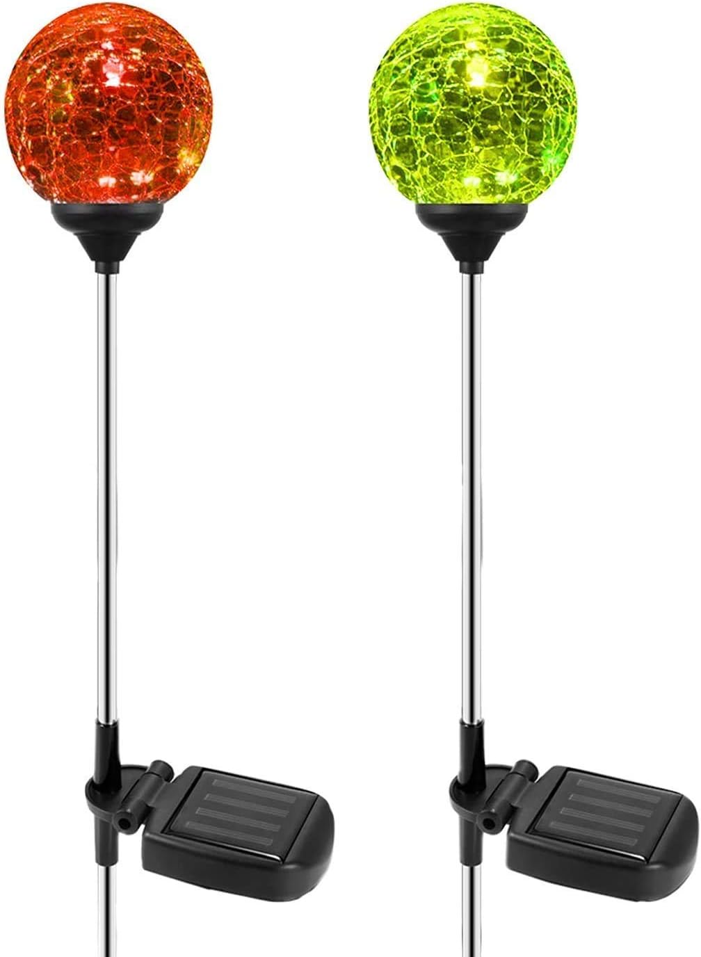 OxyLED 2 Pack Solar Globe Lights + 3 Pack Solar Garden Lights