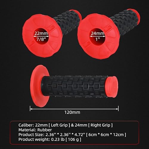 Miniatura 2 de Manillar universal para motocicleta, 7/8 pulgadas, 2 piezas, con agarre, antideslizante, de goma, para carreras, motos de cross