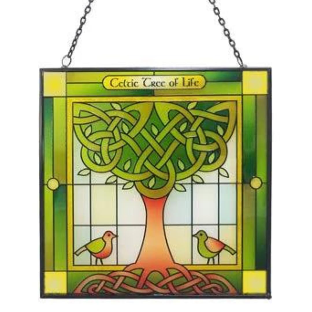 Royal Tara Claddagh Sun Catcher Irish Stained Glass Window Hang Celtic Handcrafted House Decor 6.3"