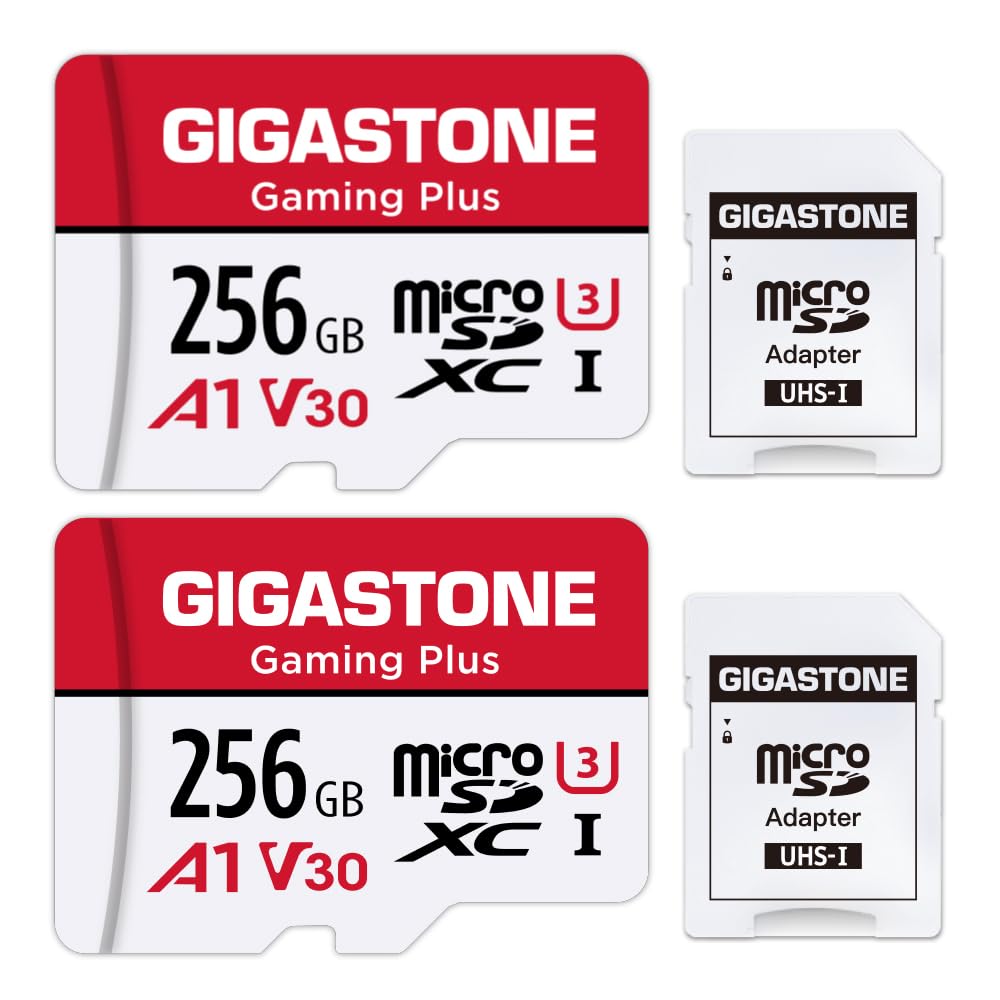 Sponsored Ad - 【for Switch 1 Only】 GIGASTONE 256GB Micro SD Card 2-Pack, Gaming Plus, Nintendo-Switch 1 Compatible, R/W 100/60MB/s, 4K Video Recording, Micro SDXC UHS-I A1 U3 Class 10, with Adapter