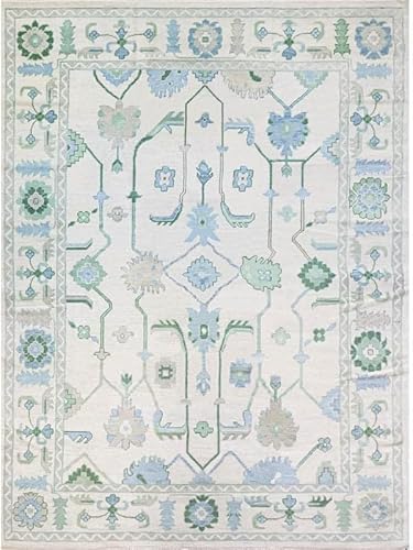 Hand Knotted Wool Oushak Rug 12x15 Feet