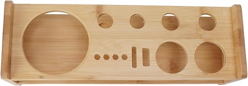 Miniatura 8 de UPQRSG Soporte para kit de barman, juego de coctelera de madera, soporte de almacenamiento de herramientas de barman de bambú que ahorra espacio,