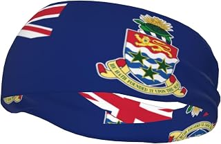 Flag of The Cayman Islands Pattern Headbands Athletic Baseball Basketball Football Sweatband Breathable Elastic for Sports Running Exercise
