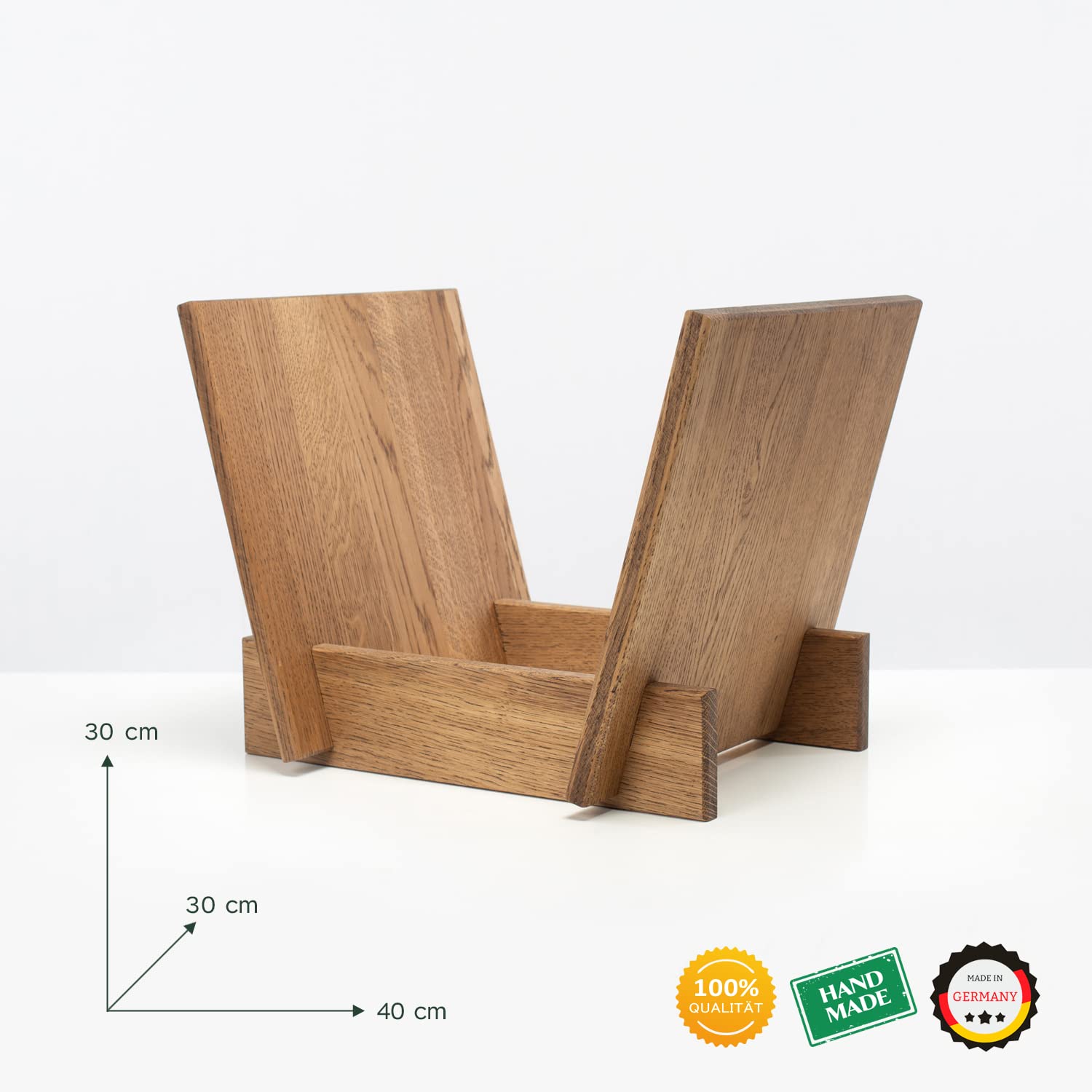 Contenitore in vinile – Supporto per dischi in legno di rovere massello in design di alta qualità Alex scuro