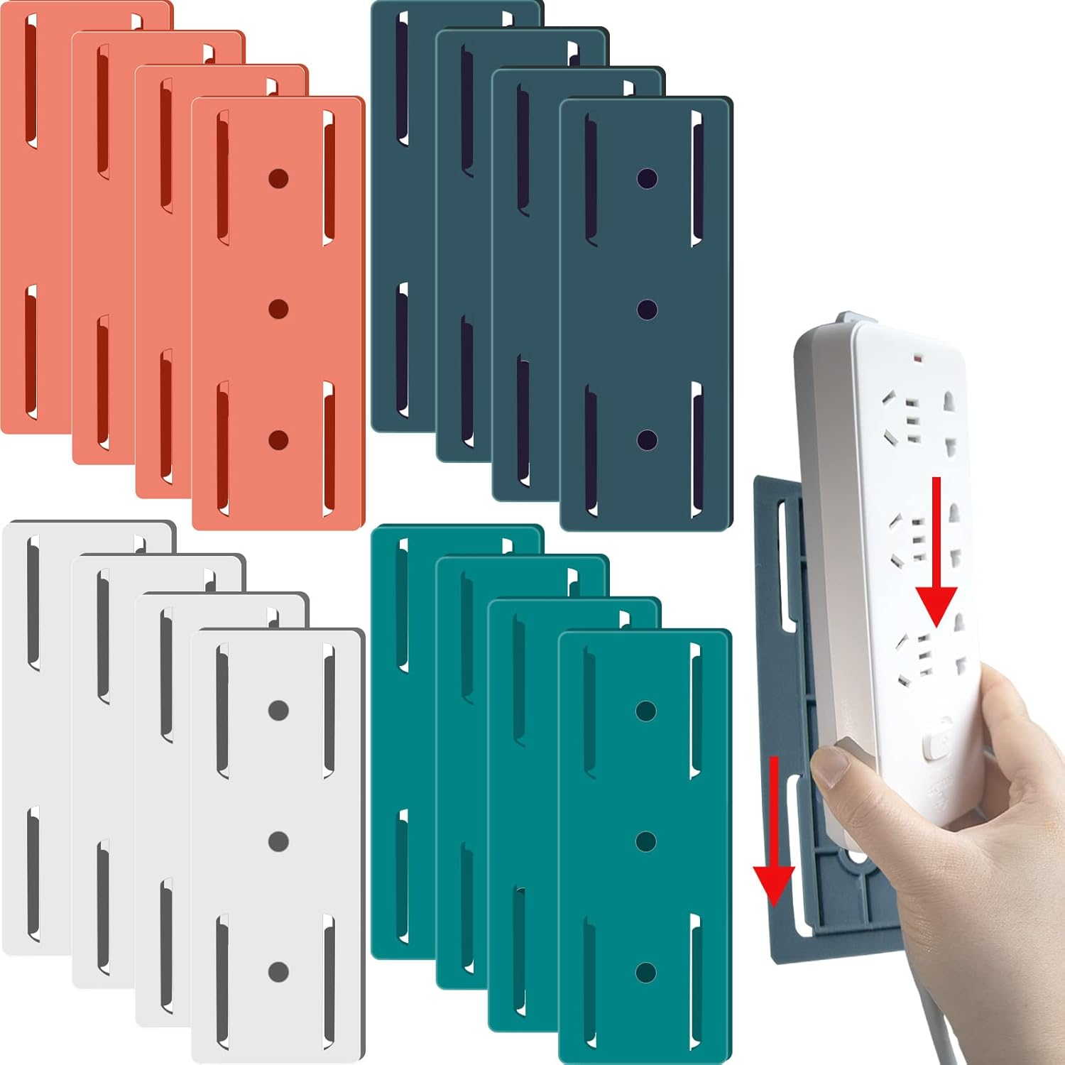 Amazon.com: 16pcs Self-Adhesive Desktop Socket Fixer，Power Strip Holder ...