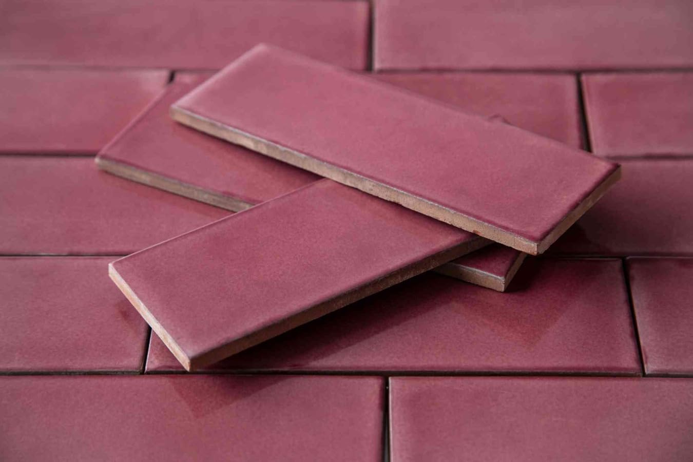 Cerames Azulejos de mosaico rosa de color sólido Rosa C - mosaico de cerámica mexicana Talavera, México Azulejos para cocina, baño, ducha, pared posterior de la cocina Un paquete de 35 rubor azulejos