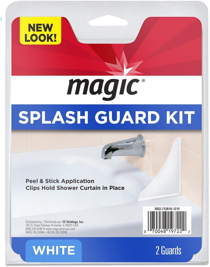 Magic Splash Guard Kit - Prevent Water from Splashing out of the Bath or Shower- White