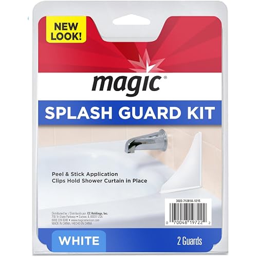 Magic Splash Guard Kit - Prevent Water from Splashing out of the Bath or Shower- White