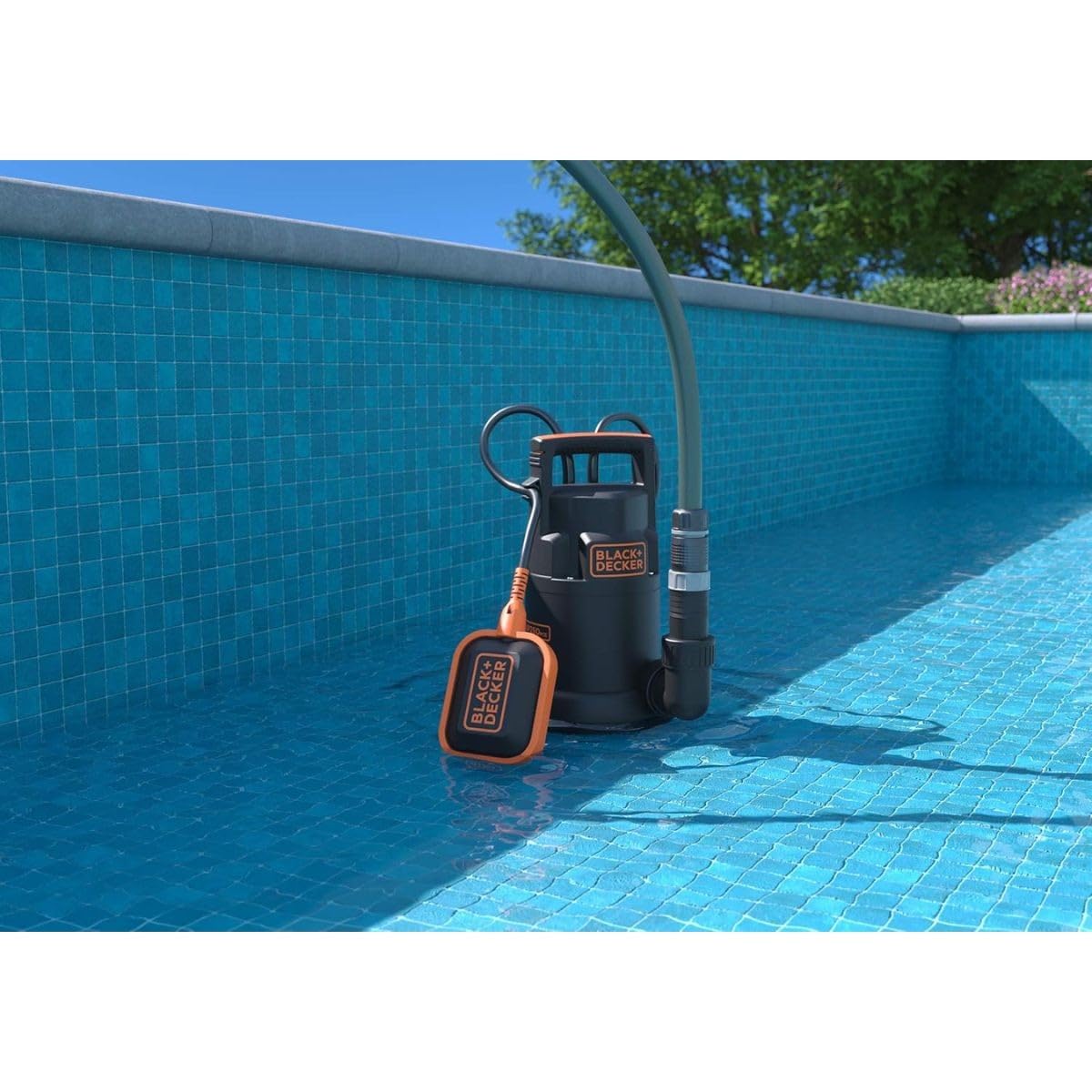 BLACK+DECKER BXUP750PTE pompa głębinowa do czystej i brudnej wody (750 W, maks. wydajność tłoczenia 13 000 l/h, maks. wysokość tłoczenia 8 m)