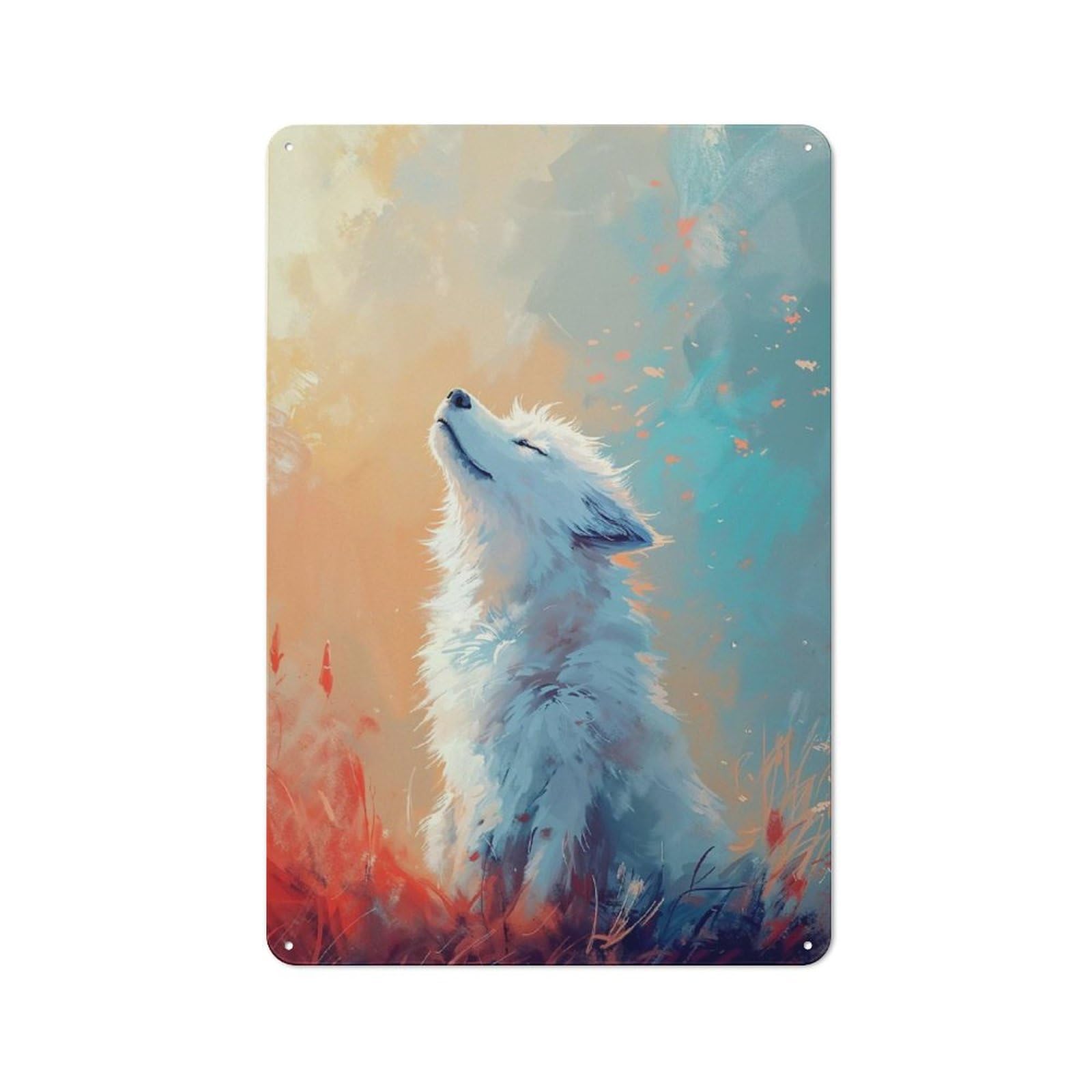 Junmoney Style-7 Tin Wall Plaque 30X20cm With Serenity Howl For Home Office Or Studio, For Garage, Workshop And Man Cave Decoration
