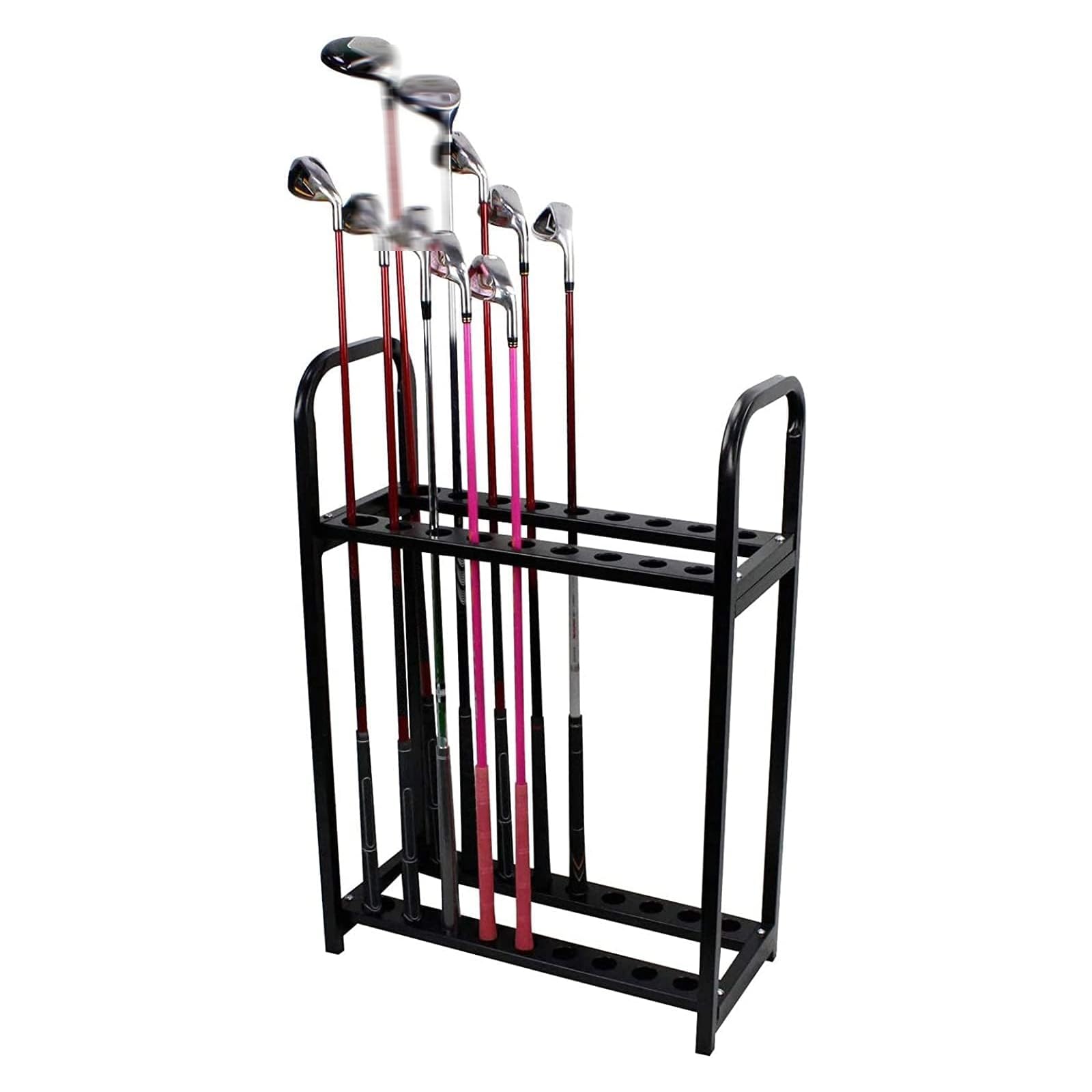 Jxyq Golf Club Display Stand Rack, Durable Metal Storage For 18 Clubs, Indoor/Outdoor Golf Clubs Shelf