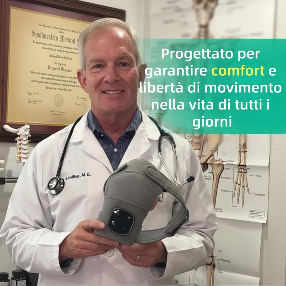 Hewelth ReliefChain Therapy Device massaggiatore per spalle triple method, 5 Livelli di Riscaldamento, 3 Modalità di Vibrazione, Ricaricabile Per Uomini e Donne