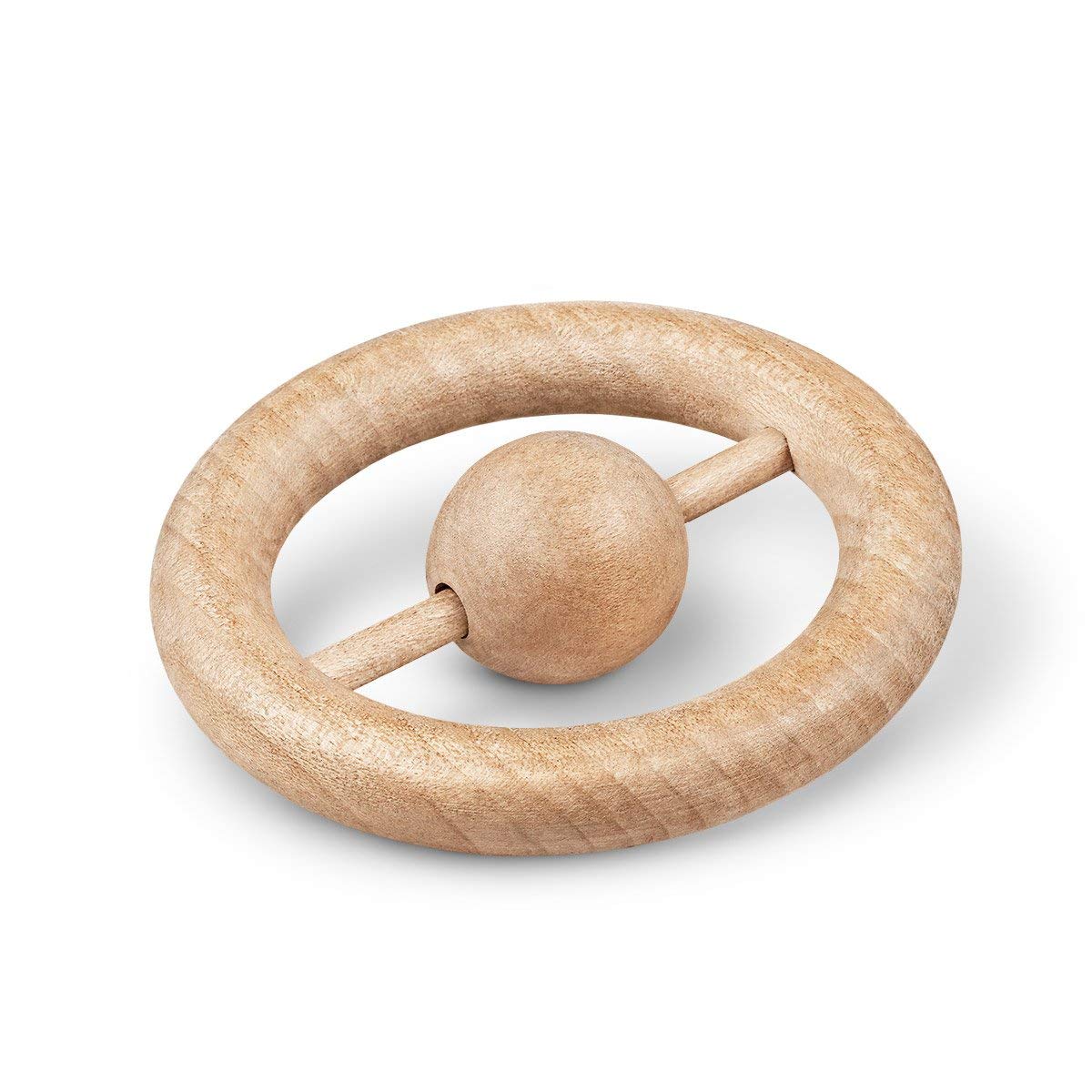 Hochet Kay Bojesen en hêtre naturel pour l'éveil du bébé
