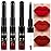 evpct 3Pcs Ruby Bright Dark Deep Red Lip Stain Lipstick with Lip Liner, Burgundy Red Matte Lip Liner and Liquid Lipstick Set for Women Long Lasting Waterproof 24, 24 Hours Lip Sitck Paint