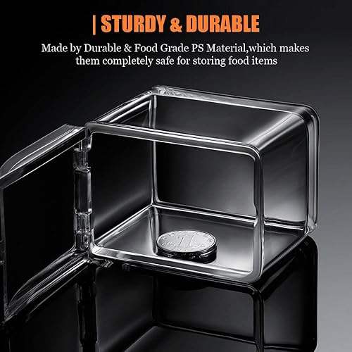 Miniatura 10 de VRESOURCING Caja de condimentos transparente, contenedor de almacenamiento de condimentos transparentes para condimentos para especias, sal y