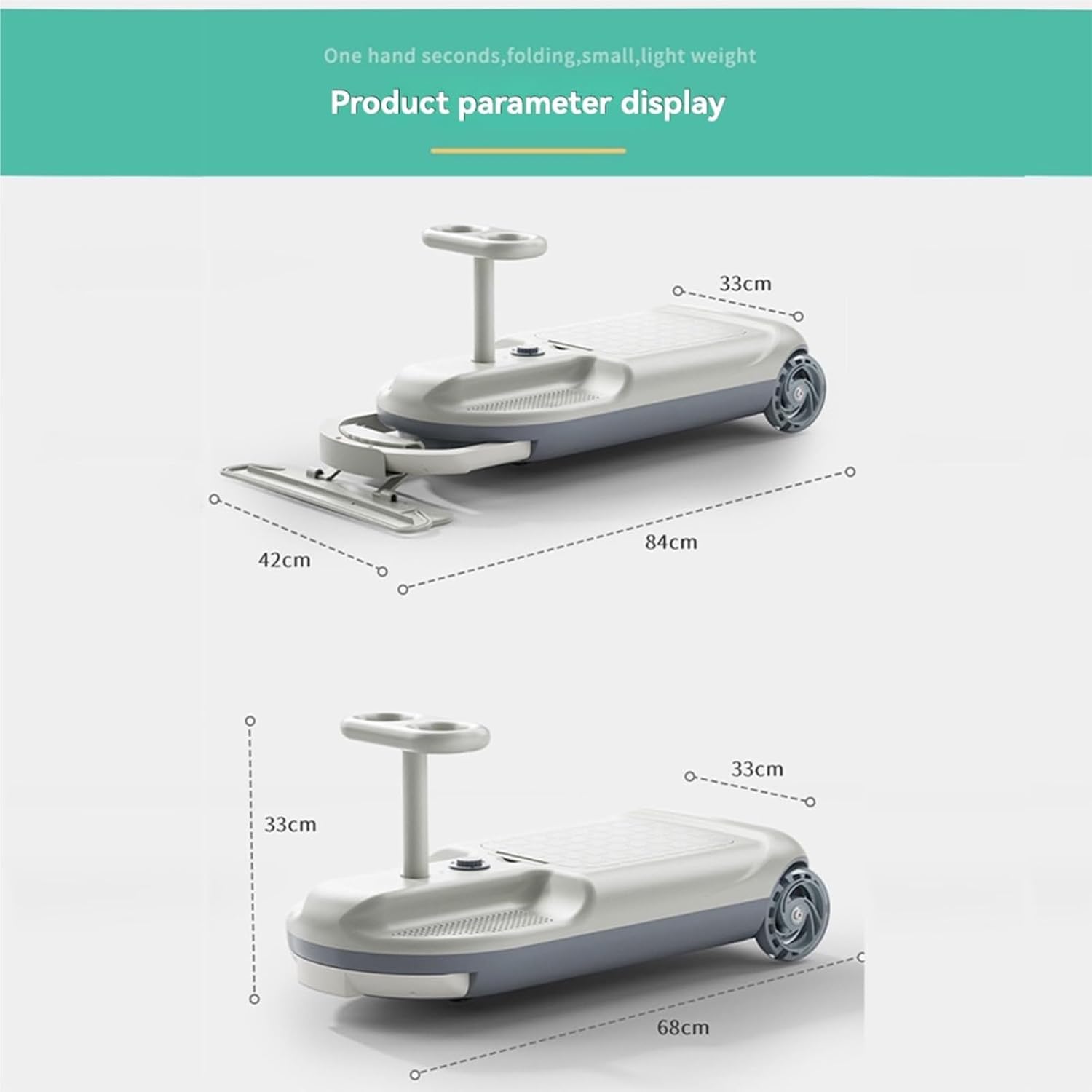 Twist car Electric Wiggle Car for Boys Girls 5-Speed Telescopic Lighted Wheels Portable Go Kart for Kids 3 and Up Ride on Toy(White,Single Motor)