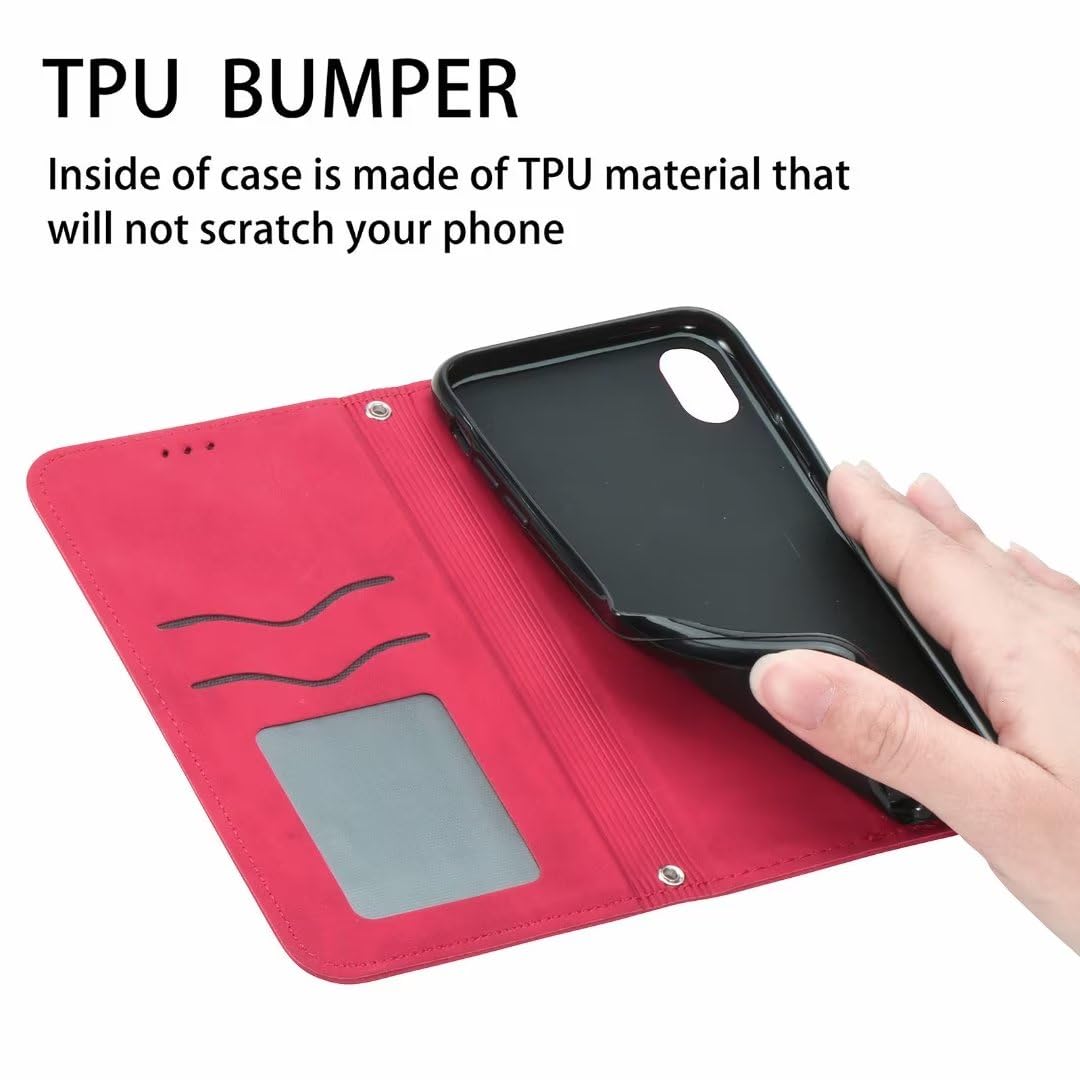 Amazon | ZXL for Moto G52 J 財布 ケース,Red PUレザーカバー