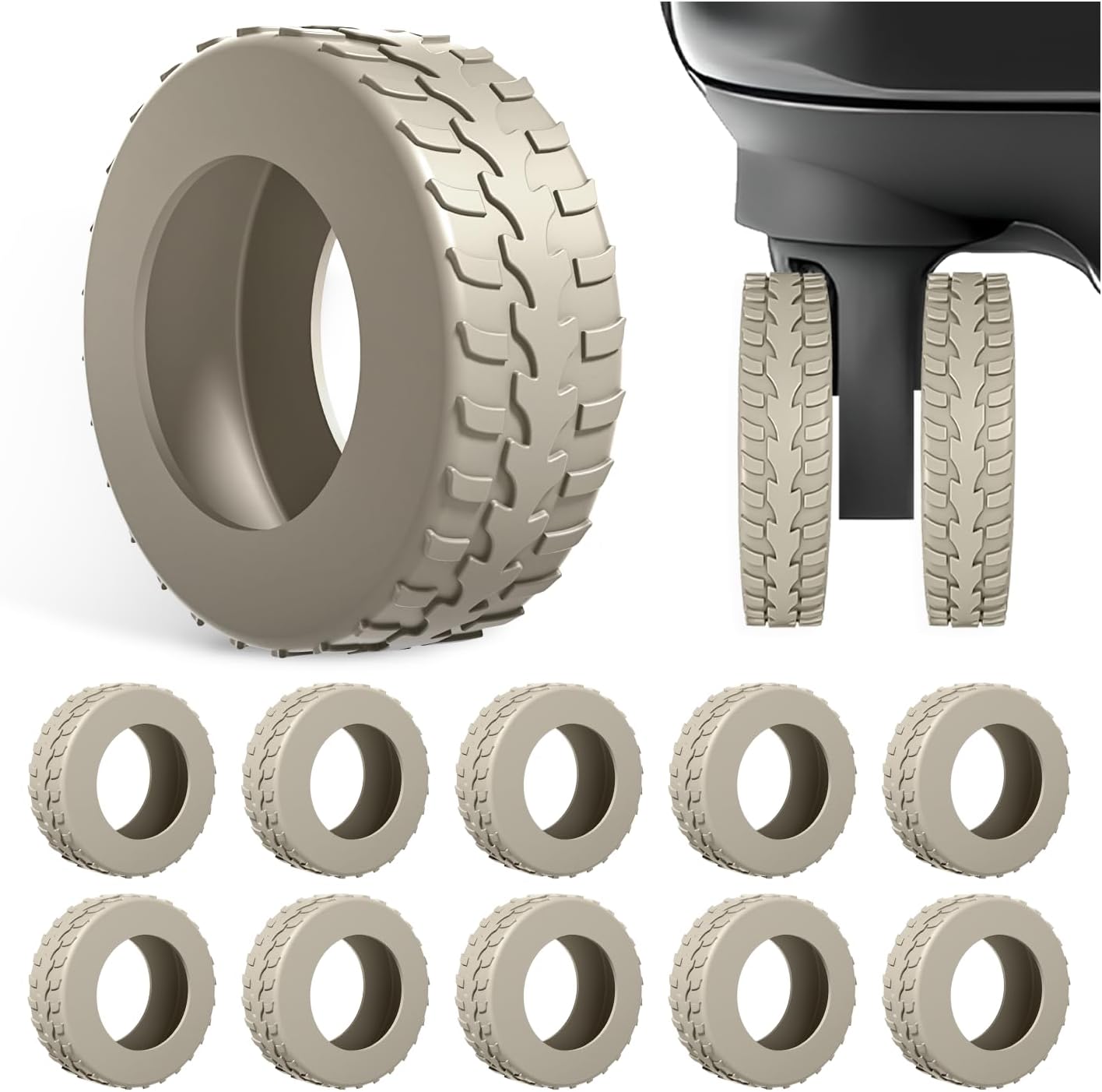 Kozuri Caster Covers, Suitcase, Tire Covers, Set of 10, Drop Prevention, Durability Up, Wheel Socks, Wheel Cover, Carry Case, Bag, Suit, Tires, Luggage Board, Anti-Scratch, Quiet, Ground Protection, For Travel (Teapot, Diameter 2.0 - 2.4 inches (5 - 6 cm)