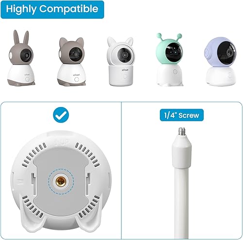 Miniatura 4 de ieGeek Soporte de montaje para monitor de bebé 1T456T Soporte para cámara de bebé Soporte fuerte para cámara con un tornillo de 14 pulgadas