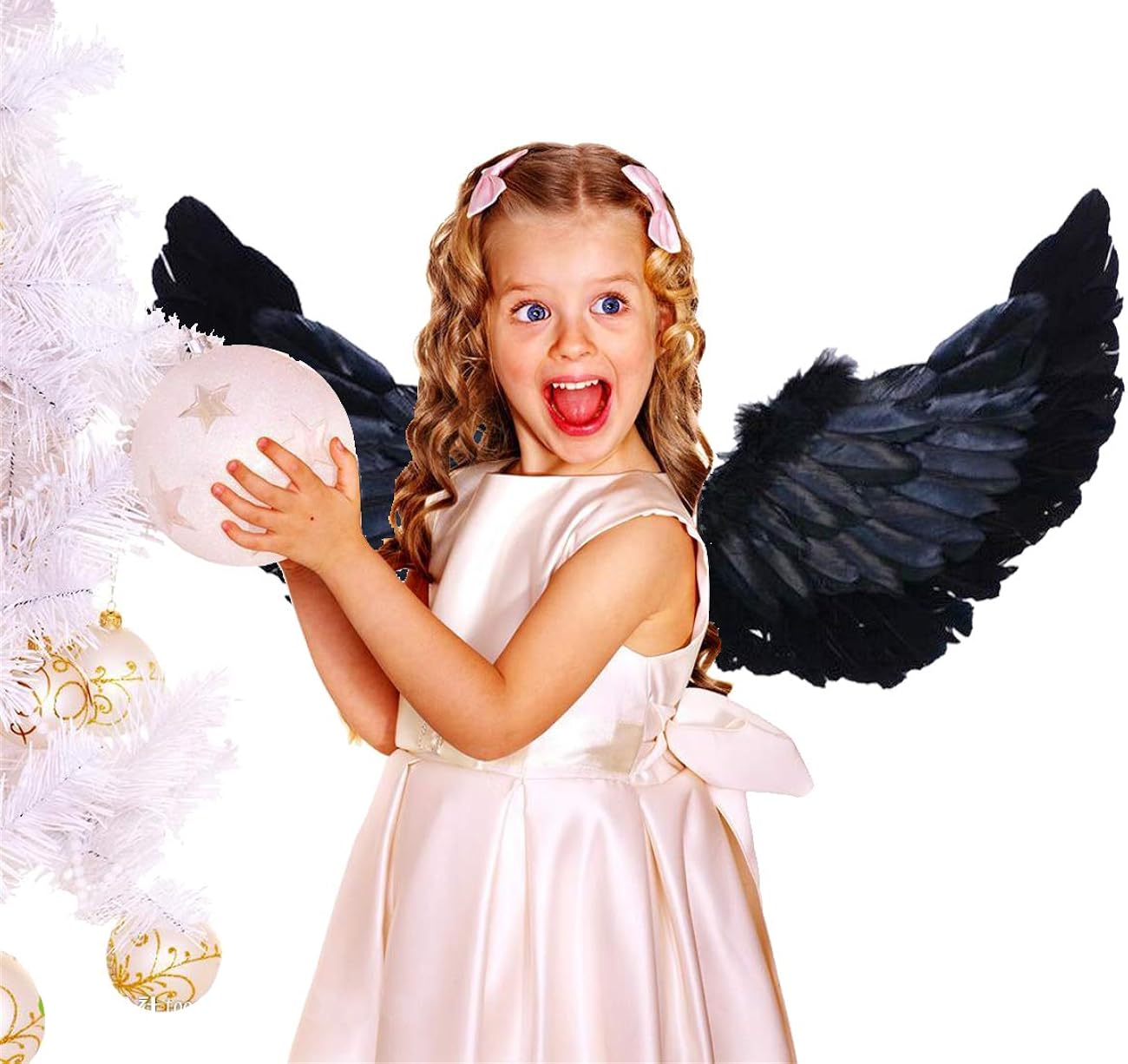 Miniatura 2 de Plumas negras para niños alas de ángel para adultos y fiestas de Halloween