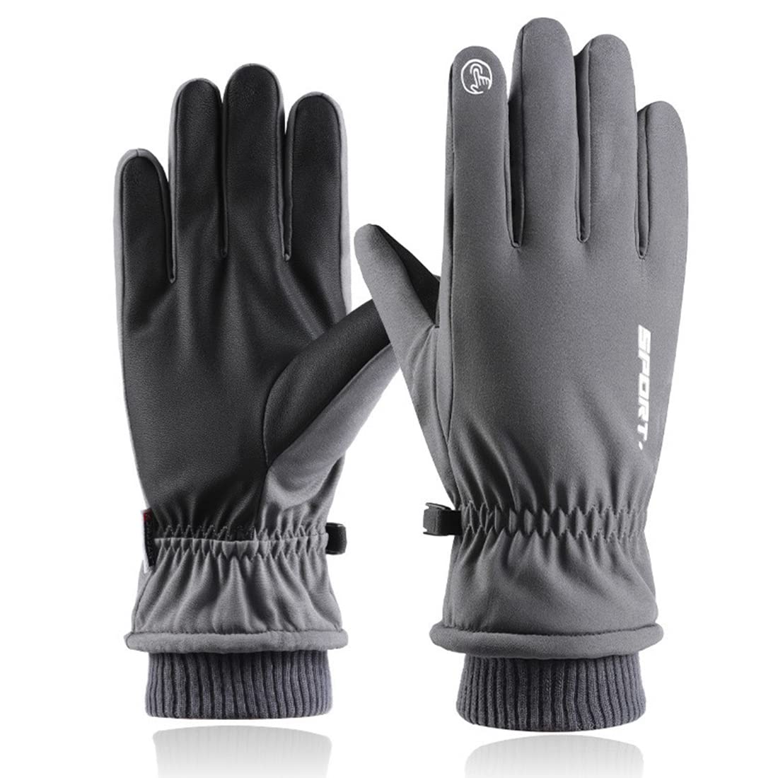 ZibuyuWinter Gloves for Men Women Adult Warm Riding Gloves Touch Screen Finger Anti-Slip Design,Ski Gloves,Bike Gloves Windproof Waterproof