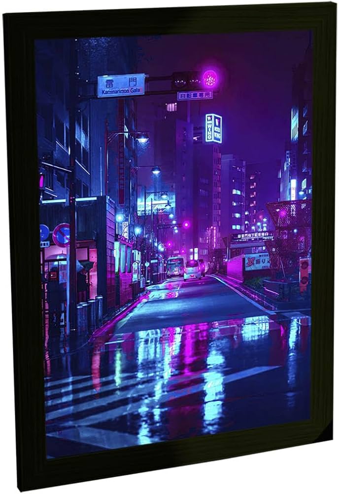 Quadro Decorativo A2 Tokyo Aesthetic Cores Neon Poster Poster