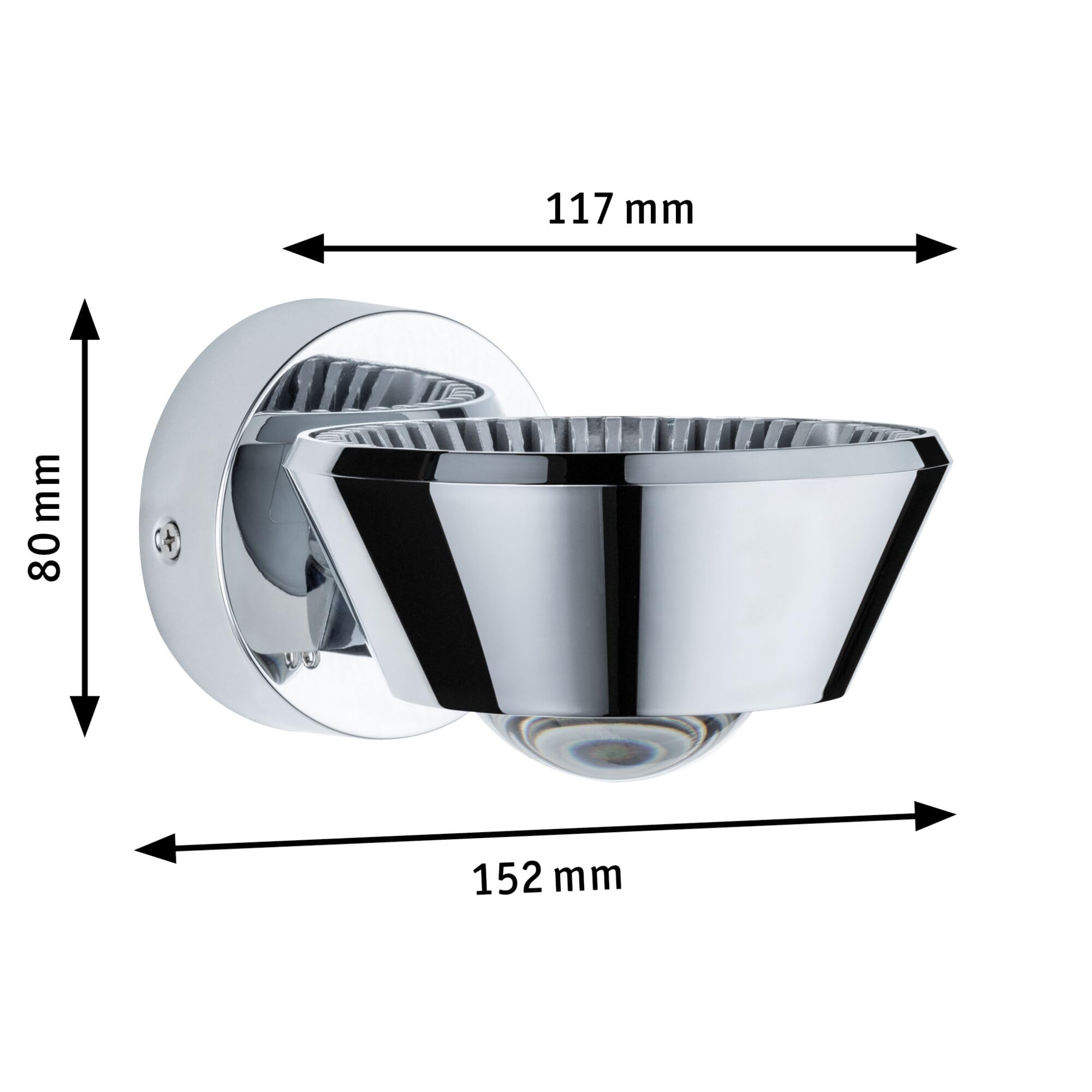 Paulmann 70947 Luminaria de techo LED WallCeiling Sabik IP44 230V redonda incl. 1x9 / 1x4 W regulable cromo lámpara de baño plástico 2700 K