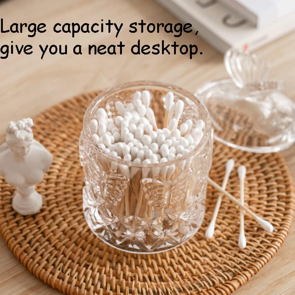 Ceramic Toothpicks Container ，Plastic Toothpick Case，Fashion Modern Toothpick Holder Glass Transparent Desktop Toothpick Holder Dispenser Pocket Cover Cotton Swab Toothpick Container Chic(Butterfly St