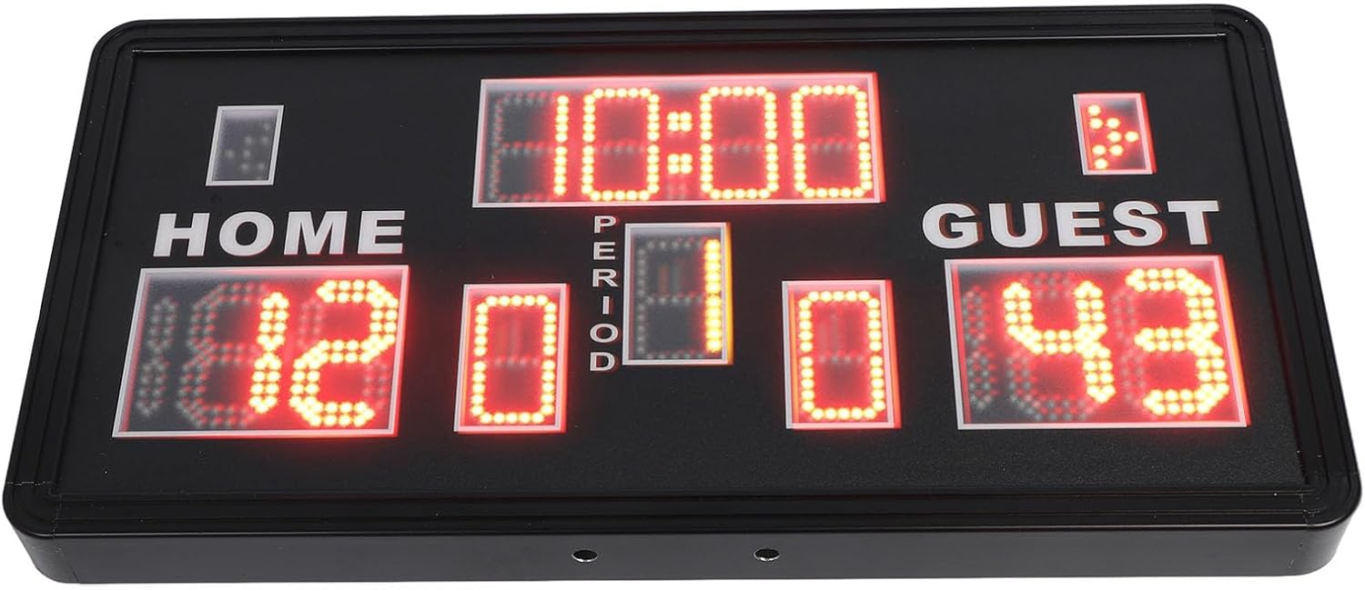 Tissting Electronic Basketball Scoreboard with LED Display & Remote Control, Professional Digital Score Keeper Timer for Basketball Soccer Volleyball Games with Countdown Function