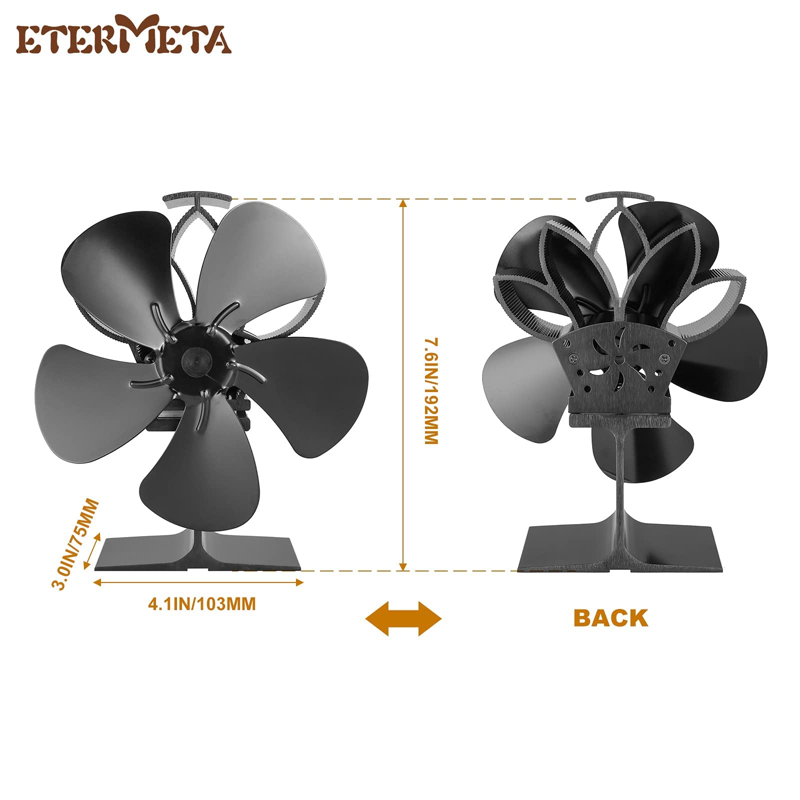 Fireplace Fan Heat Powered Stove Fan, 5 Blade Wood Buring Stove Fan with  Thermometer, Start Silent for Gas/Pellet/Wood/Log Burning Stove :  Amazon.ca: Tools u0026 Home Improvement