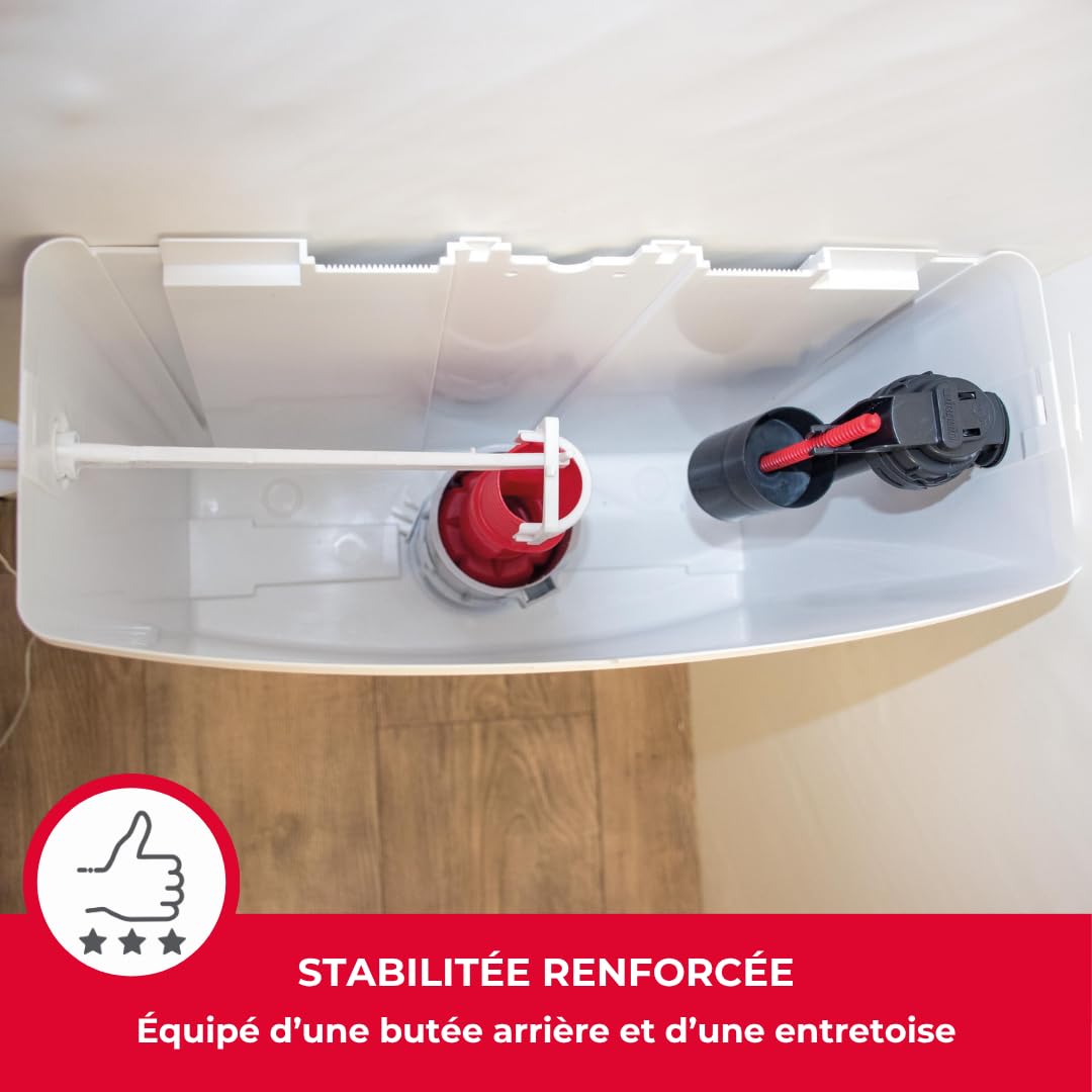 Wirquin 50717361 - Cassetta WC a risparmio idrico, posizione alta