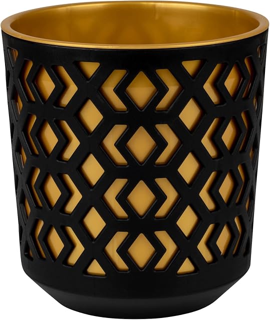 Home Garden Ornaments Mixed Plant Pots Indoor 30cm Diameter  Decorative Plant Pot Cover Black with Flower Pot Gold  Plastic Plant Pot  Flower Pots Outside (Ø30cm, Black+Gold)